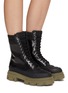 GANNI - Lug Sole Leather Lace Up Tall Combat Boots