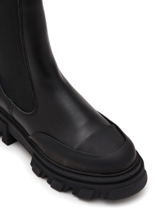 Detail View - Click To Enlarge - GANNI - Lug Sole Leather Tall Chelsea Boots