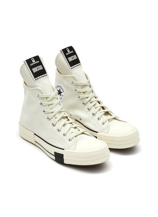 Detail View - Click To Enlarge - RICK OWENS - DRKSTAR HI' Elongated Tongue Canvas Sneakers