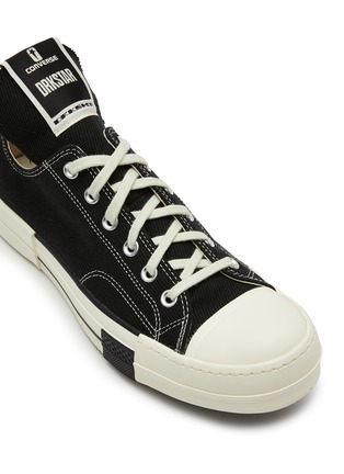 Detail View - Click To Enlarge - RICK OWENS - DRKSTAR OX' Elongated Tongue Canvas Sneakers