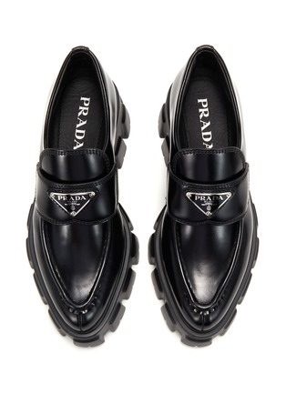 Figure View - Click To Enlarge - PRADA - Monolith Sharp Brush Leather Loafer