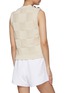 Back View - Click To Enlarge - GANNI - Buttoned shoulder woven check smiley face sweater vest
