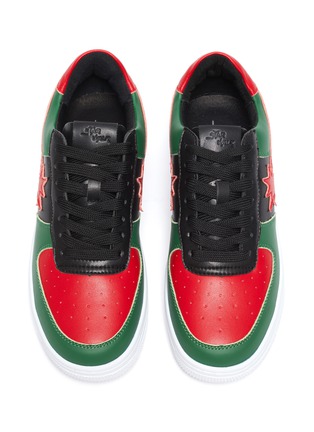 Detail View - Click To Enlarge - STARWALK - Forbidden City' Green And Red Leather Sneakers