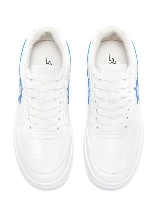 Detail View - Click To Enlarge - STARWALK - Blue Leather Lace Up Sneakers