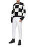 Figure View - Click To Enlarge - DANIEL W. FLETCHER - Checkered Merino Wool Ribbed Knit Jumper