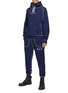 Figure View - Click To Enlarge - DANIEL W. FLETCHER - Contrasting Stitching Branded Drawstring Jogger Pants