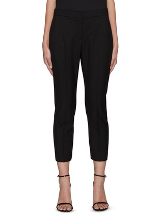 Main View - Click To Enlarge - ALEXANDER MCQUEEN - Pleated Wool Crop Cigarette Pants