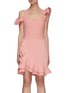 Main View - Click To Enlarge - ALEXANDER MCQUEEN - SLEEVELESS RUFFLE DETAIL MINI DRESS