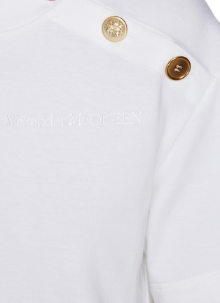  - ALEXANDER MCQUEEN - Button-Embellished Branded Cotton Jersey T-Shirt