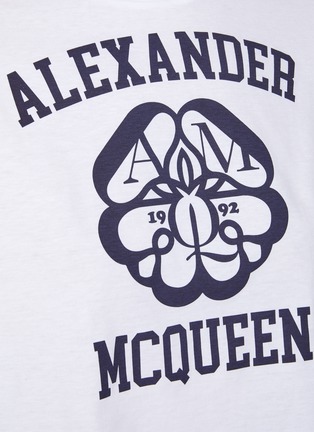  - ALEXANDER MCQUEEN - Logo Print Cropped Cotton Jersey T-Shirt