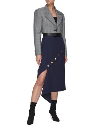 Figure View - Click To Enlarge - ALEXANDER MCQUEEN - Button-Embellished Fluted Midi Skirt