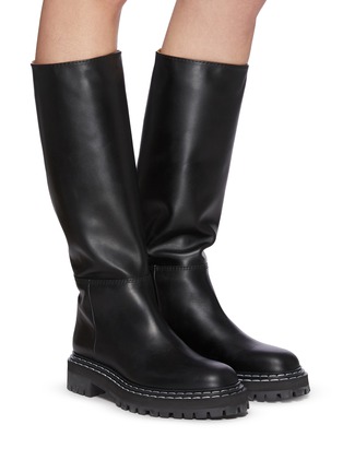 Figure View - Click To Enlarge - PROENZA SCHOULER - Lug Sole Knee High Calf Leather Boots