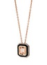 SELIM MOUZANNAR - Mina' Diamond Morganite 18K Pink Gold Black Enamel Necklace