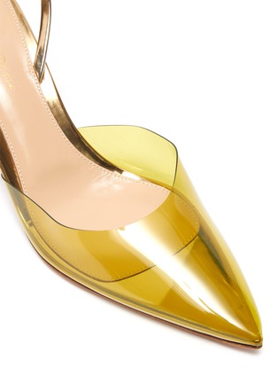Detail View - Click To Enlarge - GIANVITO ROSSI - Ribbon D'Orsay' PVC Leather Slingback Pumps