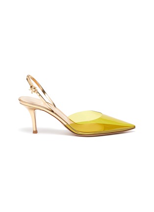 Main View - Click To Enlarge - GIANVITO ROSSI - Ribbon D'Orsay' PVC Leather Slingback Pumps