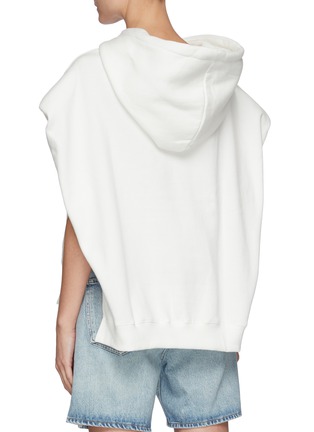Back View - Click To Enlarge - THE FRANKIE SHOP - Alex' Sleeveless Statement Shoulder Cotton Hoodie