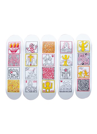 Main View - Click To Enlarge - THE SKATEROOM - Keith Haring One Man Show Skateboard – Set Of 5