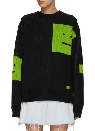 Main View - Click To Enlarge - ACNE STUDIOS - BIG FACE LOGO LONG SLEEVES SWEATER