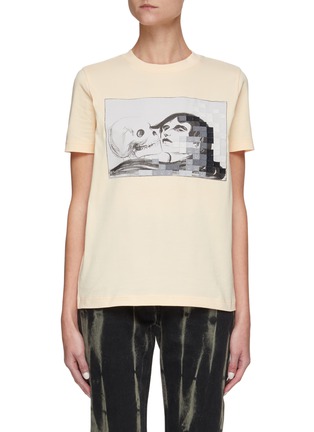 Main View - Click To Enlarge - ACNE STUDIOS - Face Logo Pixel Patch Cotton Jersey T-Shirt