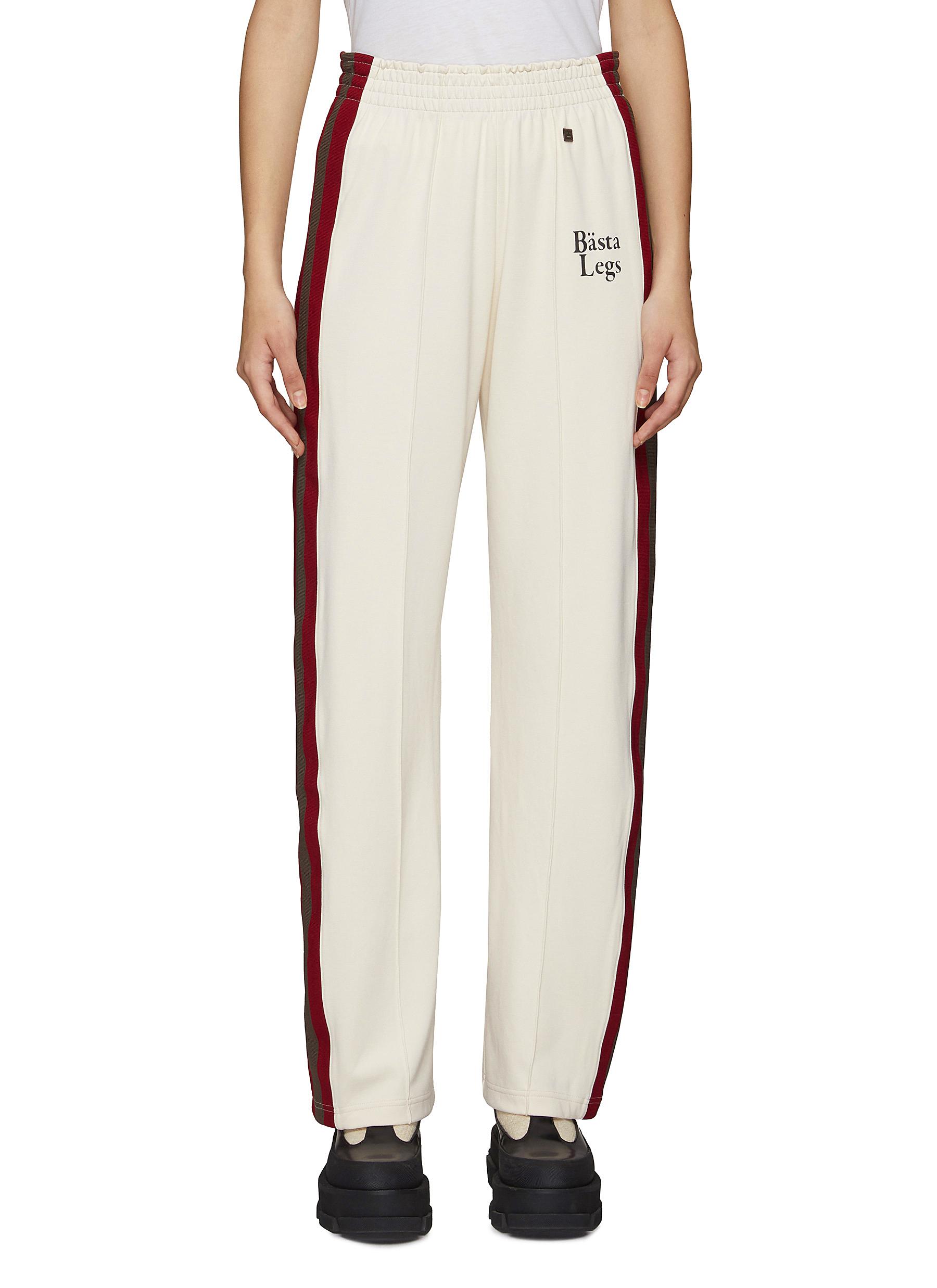 Side stripe logo print jogger pants 