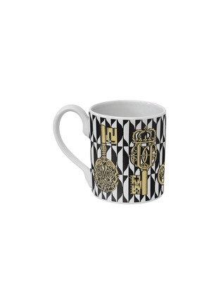 Main View - Click To Enlarge - FORNASETTI - CHIAVI AND LOSANGHE MUG — BLACK/WHITE