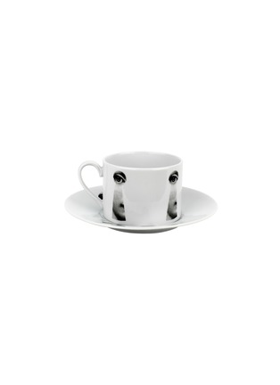 Main View - Click To Enlarge - FORNASETTI - Tema e Variazioni Serratura Porcelain Tea Cup Set – Black/White