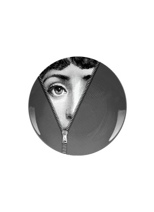 Main View - Click To Enlarge - FORNASETTI - TEMA E VARIAZIONI N°401 WALL PLATE — WHITE/BLACK