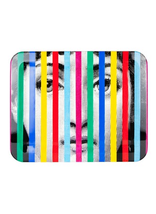 Main View - Click To Enlarge - FORNASETTI - Face & Stripes Tray – Multi-colour
