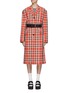 Main View - Click To Enlarge - ACNE STUDIOS - BELTED WIDE SHOULDER CHEQUERED LONG COAT