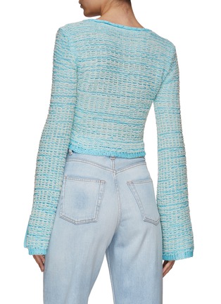 Back View - Click To Enlarge - ACNE STUDIOS - SLIT DETAIL ROUND NECK CROPPED CARDIGAN