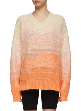 Main View - Click To Enlarge - ACNE STUDIOS - OMBRÉ V-NECK RELAXED FIT KNIT SWEATER