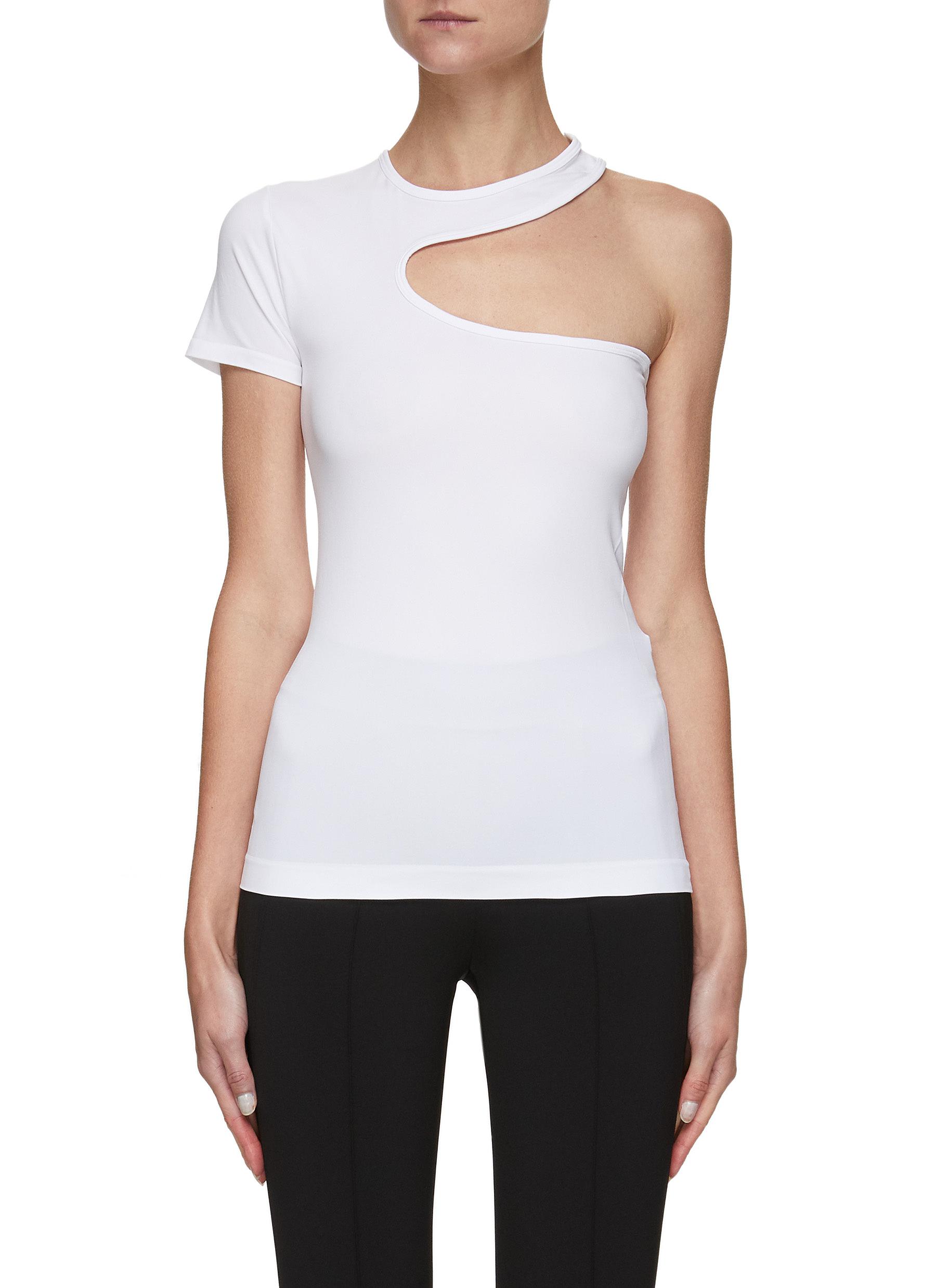 HELMUT LANG | ONE SHOULDER CUT OUT T 