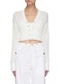 Main View - Click To Enlarge - DION LEE - Tied Front Rayon Layered Cropped Top