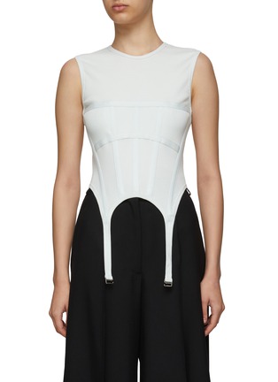 Main View - Click To Enlarge - DION LEE - GARTER CORSET JERSEY TANK
