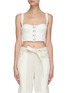 Main View - Click To Enlarge - DION LEE - Hook And Eye Closure Cotton Blend Bustier