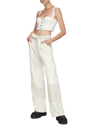 Figure View - Click To Enlarge - DION LEE - Hook And Eye Closure Cotton Blend Bustier