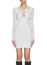 Main View - Click To Enlarge - DION LEE - Mesh Panelled Hosiery Mini Dress