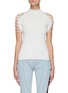 Main View - Click To Enlarge - DION LEE - RAGLAN' BRAIDED SLEEVES T-SHIRT