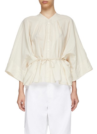 Main View - Click To Enlarge - LEMAIRE - PLEATED COTTON BLEND BLOUSE
