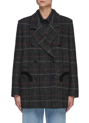 Main View - Click To Enlarge - BLAZÉ MILANO - Sphere Pocket Opening Double Breast Check Coat