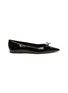 PEDDER RED - Jackie' Bow Adorned Pointed Toe Patent Leather Flats