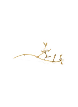 Main View - Click To Enlarge - GOOSSENS - x Harumi Klossowska de Rola 24K Gold Plated Brass Rock Crystal Pearl Mistletoe Branch