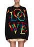 Main View - Click To Enlarge - LOEWE - Rainbow Logo Jacquard Wool Cotton sweater