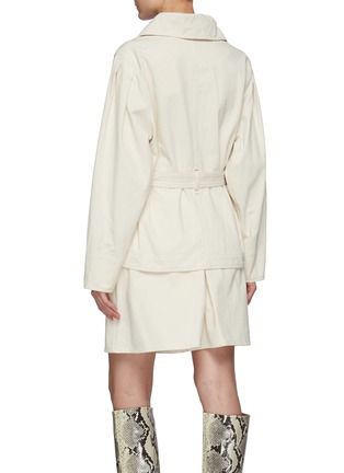 Back View - Click To Enlarge - ISABEL MARANT - Dipazo' Belted Ruffled Collar Cotton Jacket
