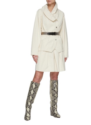 Figure View - Click To Enlarge - ISABEL MARANT - Dipazo' Belted Ruffled Collar Cotton Jacket
