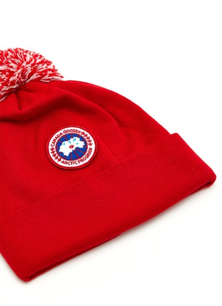 Detail View - Click To Enlarge - CANADA GOOSE - Bobble Logo Appliqued Wool Kids Beanie