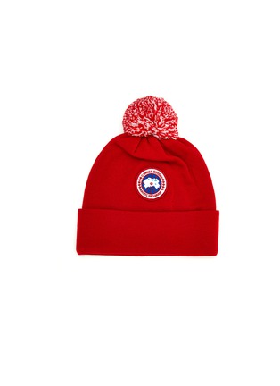 Main View - Click To Enlarge - CANADA GOOSE - Bobble Logo Appliqued Wool Kids Beanie