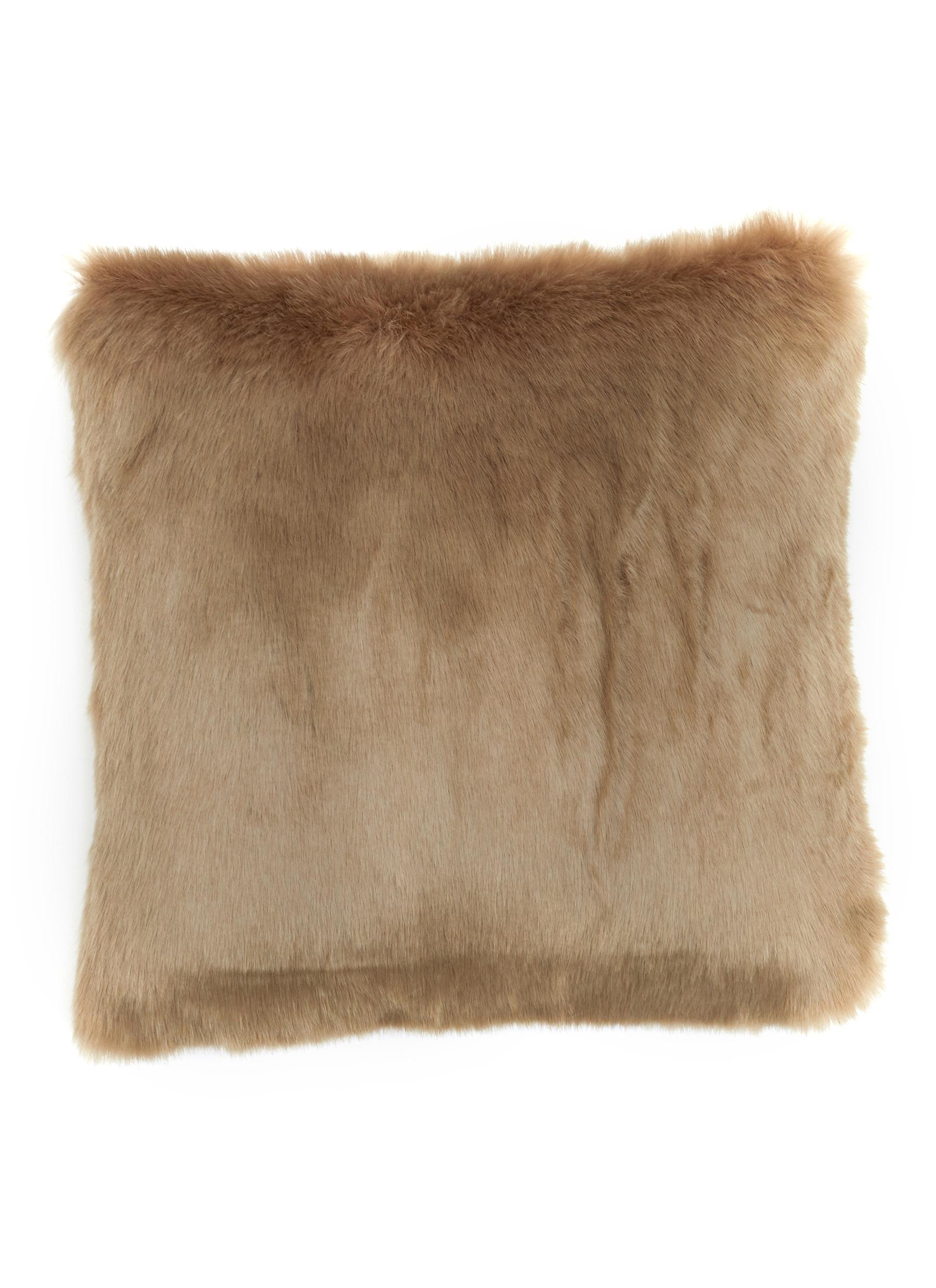 Faux Fur Cushion - Ivory