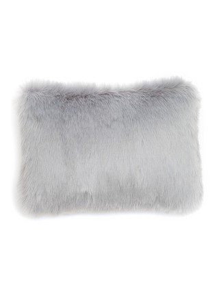 Main View - Click To Enlarge - LAGOM - Faux Fur Rectangular Cushion — Grey