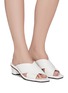PEDDER RED - Addison' Crossed Leather Strap Padded Square Toe Heeled Sandals